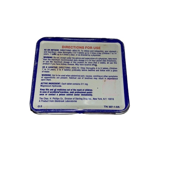 Vintage Phillips Milk Of Magnesia Tablets Tin - Picture 2 of 2